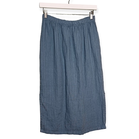 Eileen Fisher Dresses & Skirts - Eileen Fisher 100% Linen Midi Skirt in Blue Size Medium